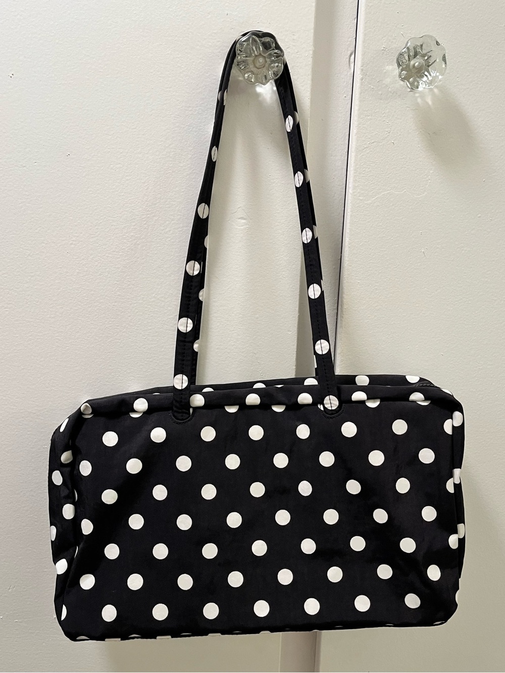 UO Exclusive Baggu Medium Bowler Bag B&W Polka Dots